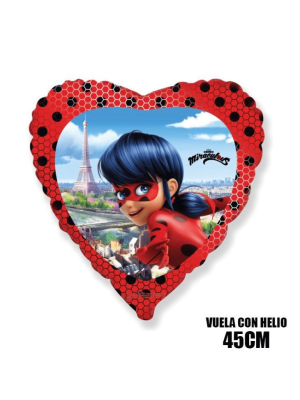 Globo de Ladybug Corazon Metalizado  45cm.