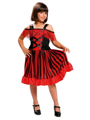 Disfraz de Can Can Rayas Infantil - Disfraces de Cabaret para Niña