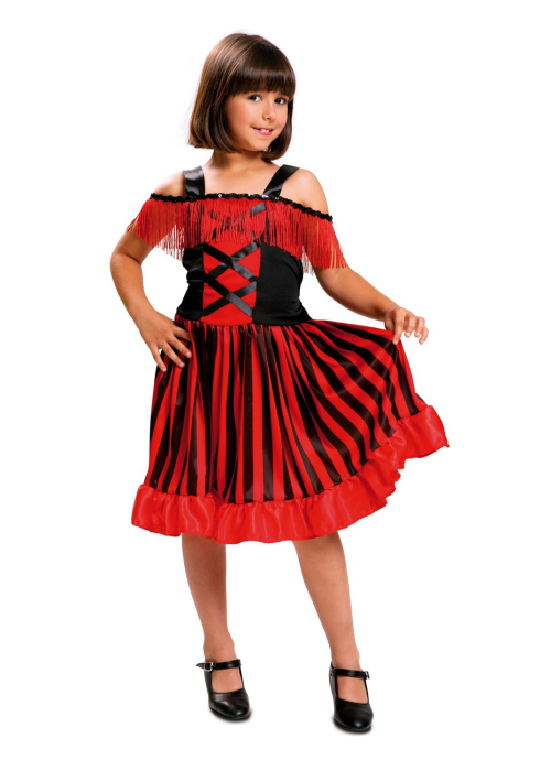Disfraz de Can Can Rayas Infantil - Disfraces de Cabaret para Niña