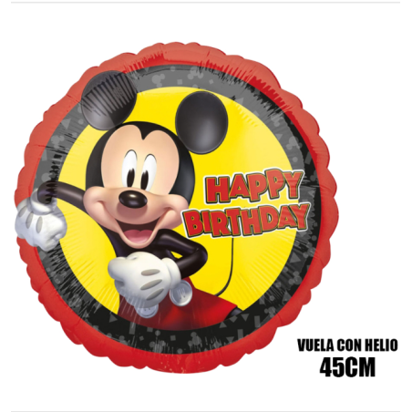 Globo Mickey Metalizado 43cm.