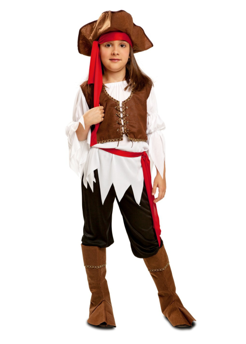 Disfraz de Pirata Bucanera Marron Infantil - Disfraces de Piratas para Niñas