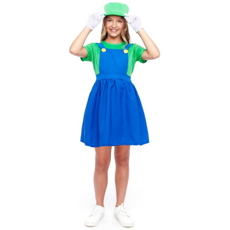 Disfraz de Luigi niña Infantil - Disfraces Mario y Luigi