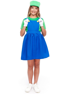 Disfraz de Luigi niña Infantil - Disfraces Mario y Luigi