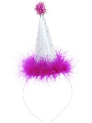 Gorro Cumpleaños Fucsia con diadema