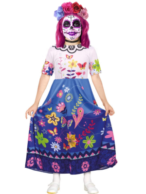 Disfraz De Calavera Mexicana Primavera Niña
