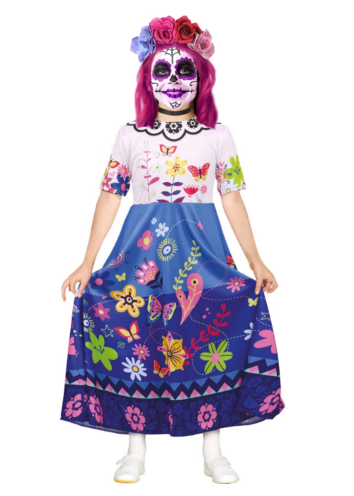 Disfraz De Calavera Mexicana Primavera Niña