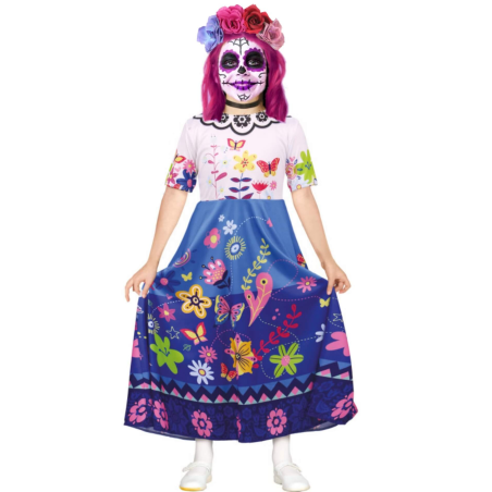 Disfraz De Calavera Mexicana Primavera Niña