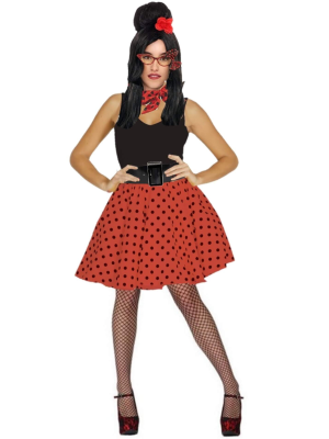 Disfraz de Amy Falda roja con Peluca - Disfraces Pin Up