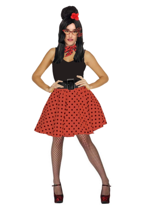 Disfraz de Amy Falda roja con Peluca - Disfraces Pin Up