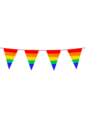 Banderines Arcoiris Triangulares 10m