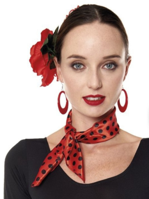 Pañuelo de Lunares Rojo y Negro - Mantones, pañuelos y Fajines
