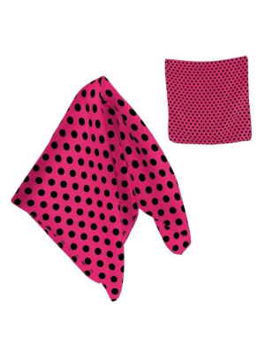 Pañuelo de Lunares Rosa y Negro - Mantones, pañuelos y Fajines