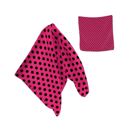 Pañuelo de Lunares Rosa y Negro - Mantones, pañuelos y Fajines