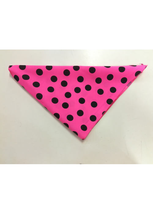 Mocador de lunars Triangular de color Rosa i Negre