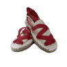 Alpargata Beige cintas Granate - Esparteñas trajes regionales
