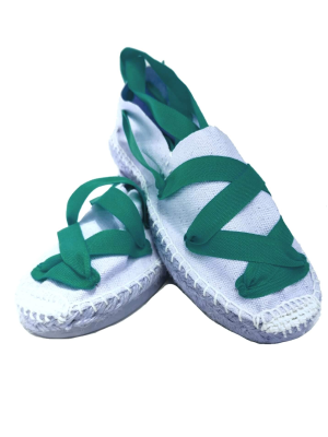 Alpargatas Blancas cintas Verdes