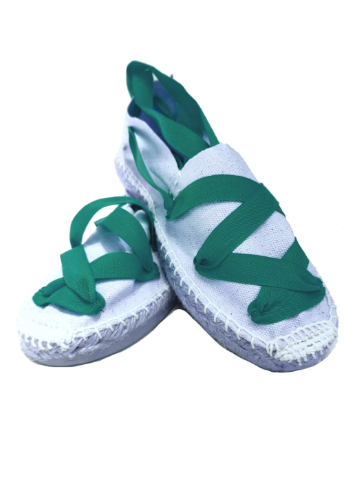 Alpargatas Blancas cintas Verdes
