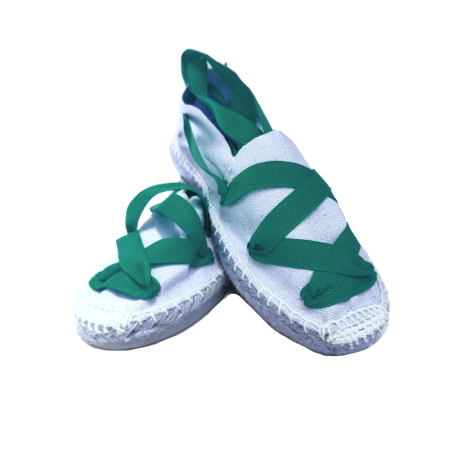 Alpargatas Blancas cintas Verdes