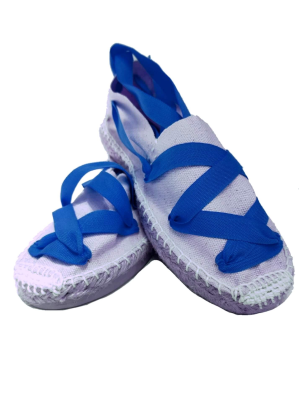 Alpargatas Blancas cintas Azules