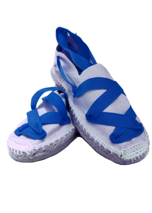 Alpargatas Blancas cintas Azules
