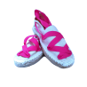 Alpargatas Blancas cintas Rosa Fucsia