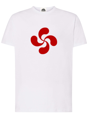 Camiseta Lauburu Rojo Blanca Hombre - Trajes Regionales