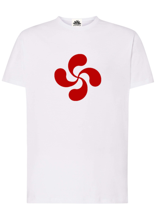 Camiseta Lauburu Rojo Blanca Hombre - Trajes Regionales