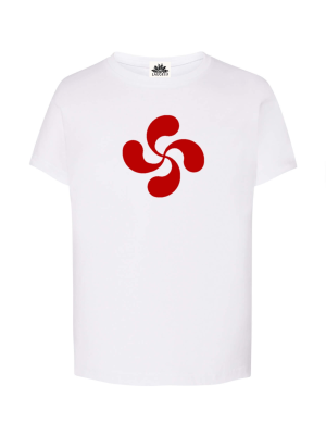 Camiseta Lauburu Rojo Blanca infantil - Trajes Regionales