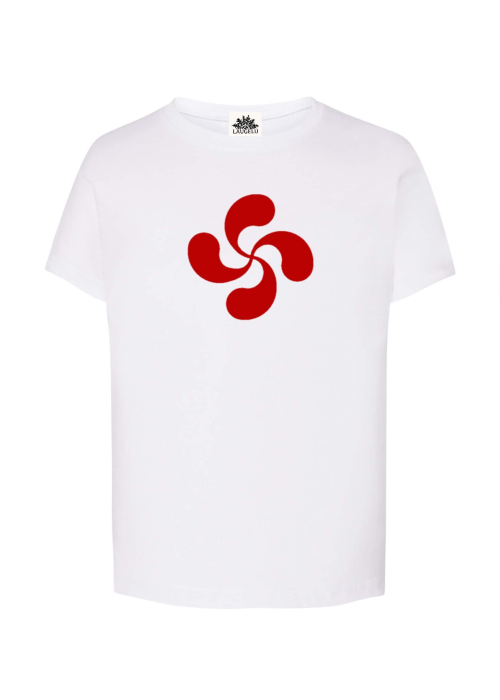 Camiseta Lauburu Rojo Blanca infantil - Trajes Regionales