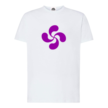 Camiseta Lauburu Morado Blanca infantil - Trajes Regionales