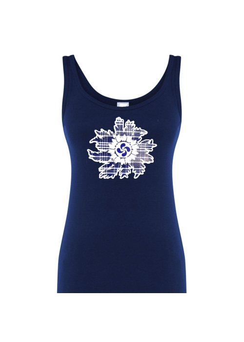 Camiseta Eguzkilore Lauburu Tirantes Azul