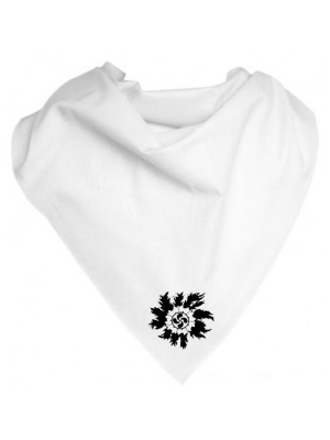 Pañuelo Blanco con Eguzkilore y Lauburu Negro