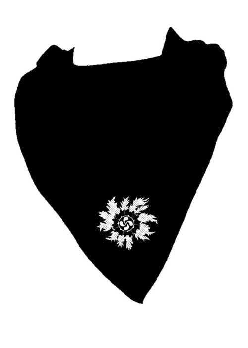 Pañuelo Negro con Eguzkilore y Lauburu Motas
