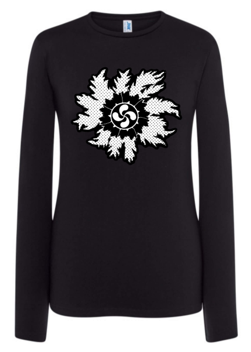 Camiseta Eguzkilore Motas Negra Manga Larga