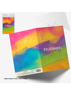 Tarjeta Cumpleaños Felicidades arcoiris