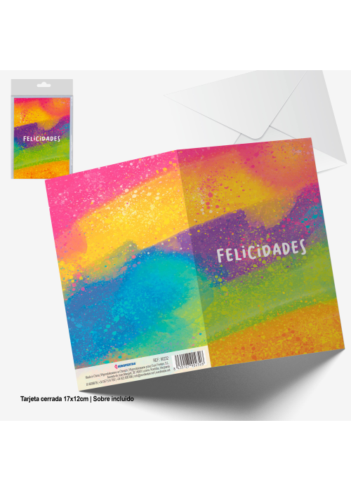 Tarjeta Cumpleaños Felicidades arcoiris