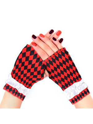 Guantes Rombos Rojo y Negro Cortos