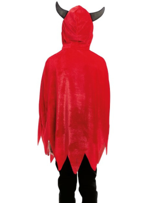 Capa de Diablo Roja con Capucha Infantil 90cm