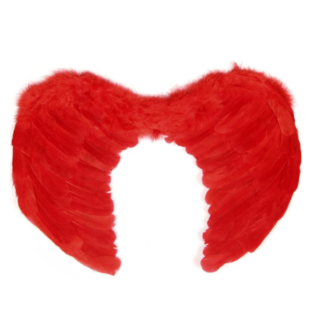 Alas De Plumas Rojas de 80x60cm - Complementos Disfraces Halloween