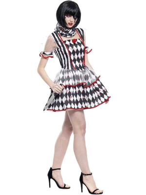 Disfraz de Arlequin Sangrienta Mujer - Payasa Halloween