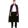 Capa Vampiro Dracula Negra Cuello Rojo Adulto 140cm
