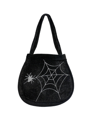 Bolso de Telaraña de Terciopelo Negro - Complementos de Halloween