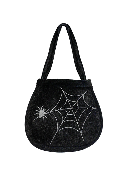 Bolso de Telaraña de Terciopelo Negro - Complementos de Halloween