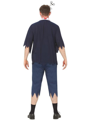 Disfraz de Zombie Estudiante Azul Hombre