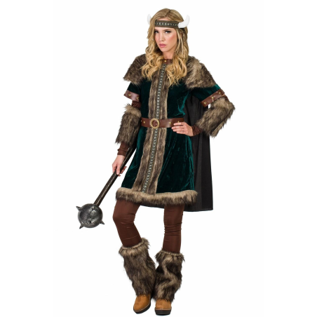 Disfraz De Vikinga Verde Mujer - Disfraces De Barbaros y Vikingos