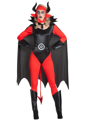 Disfraz de Demonia con Capa Mujer - Disfraces Halloween Diablos