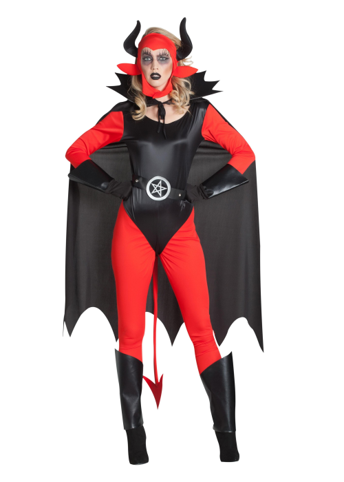 Disfraz de Demonia con Capa Mujer - Disfraces Halloween Diablos