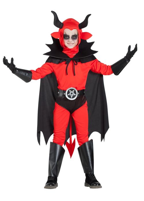 Disfraz de Demonio con Capa y Slip Infantil - Disfraces Halloween Diablos