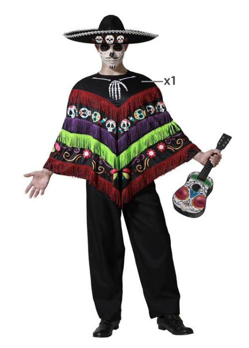 Disfraz de Poncho Catrina Mexicana