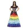 Disfraz de Catrina Largo Colores